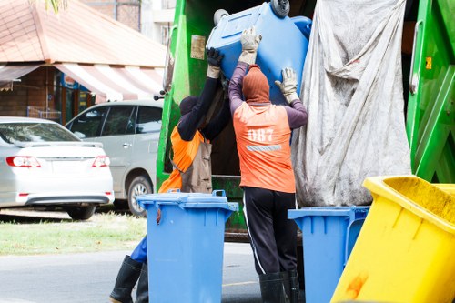 Professional waste clearance team at a Soho construction project